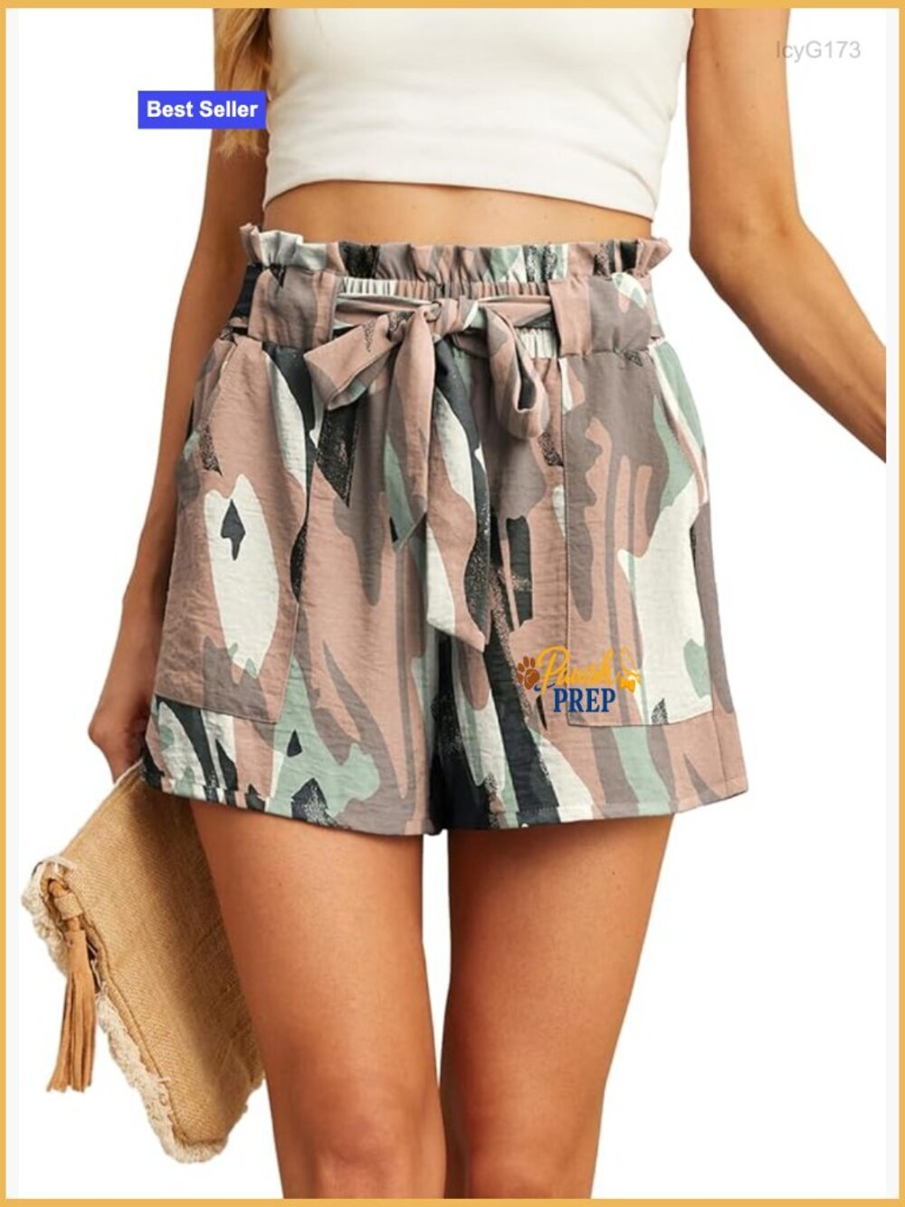 Women Casual Shorts with Pockets High Waisted Drawstring Skort
